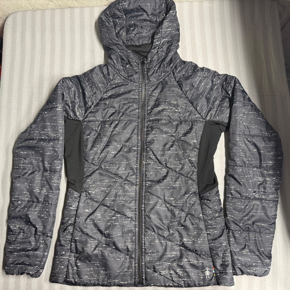 Smartwool,Women's Smartloft 150 Hooded Jacket, Charcoal Patterned,Performance, M
